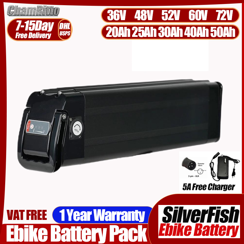 Electric Bicycle Battery 72V 30Ah - Batterie au lithium Silver Fish pour